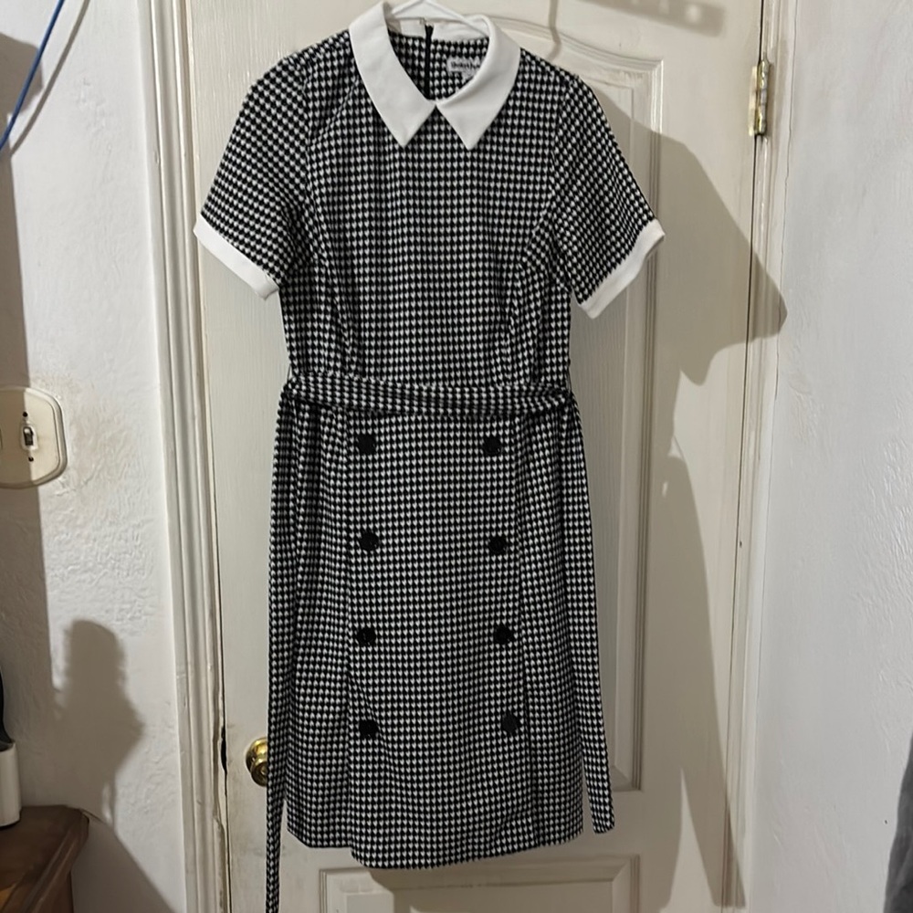 Shelby & Palmer Monochrome Houndstooth Dress